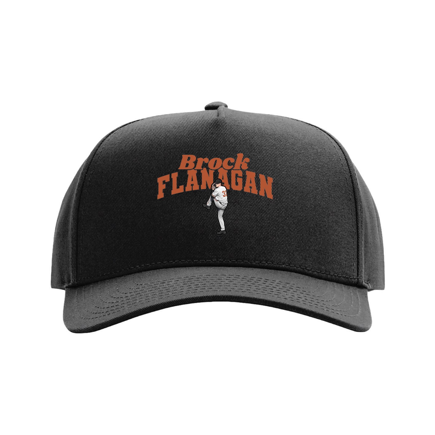 Full Fabric Five-Panel Champ Cap — Signature Arch in Black
