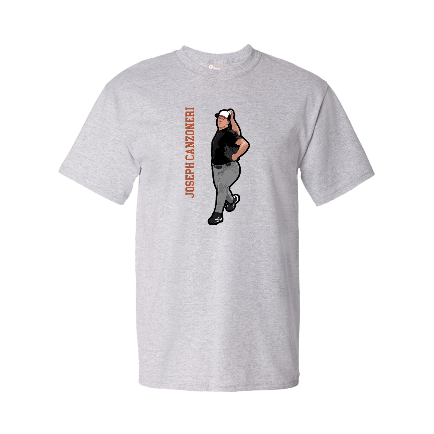 Tee — Name Vertical in Grey