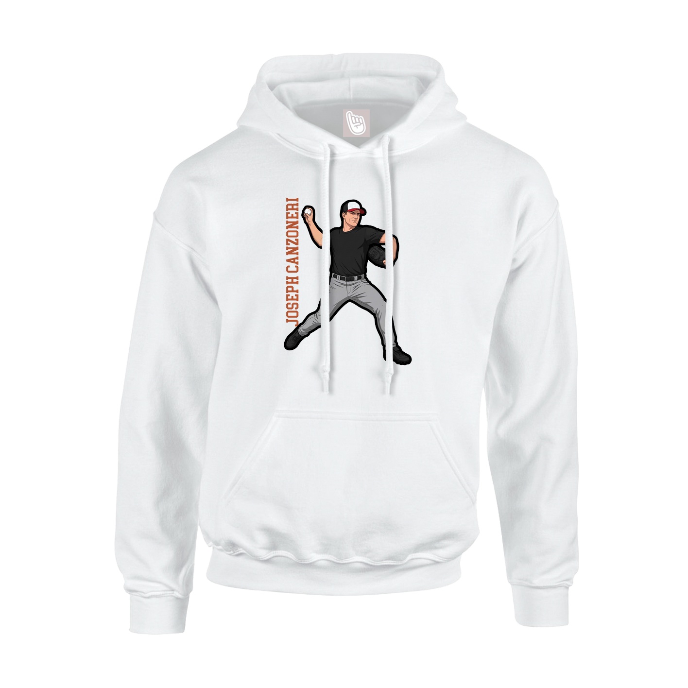 Youth Hoodie — Name Vertical in White