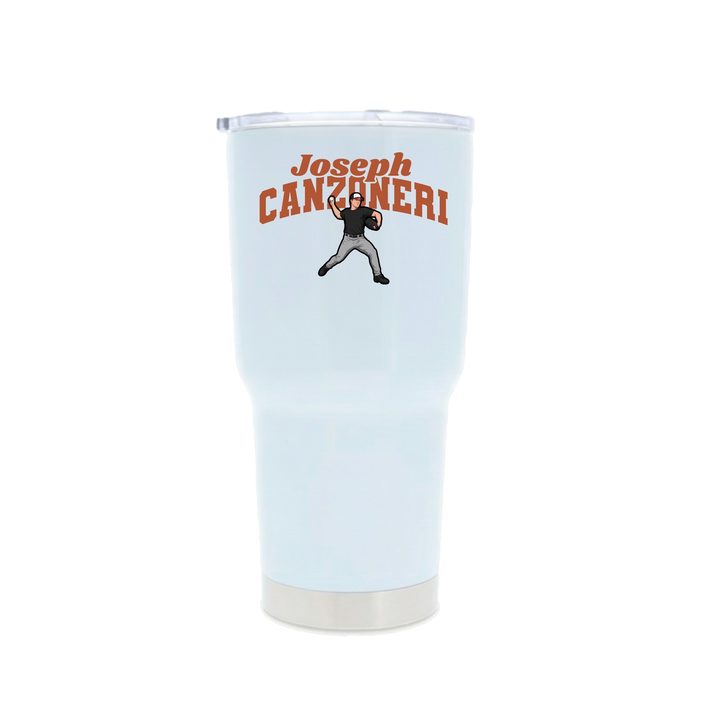 30oz Stainless Steel Tumbler — Signature Arch in White