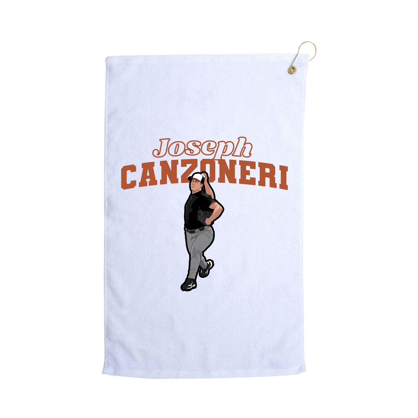 Golf Towel — Name Arch in White