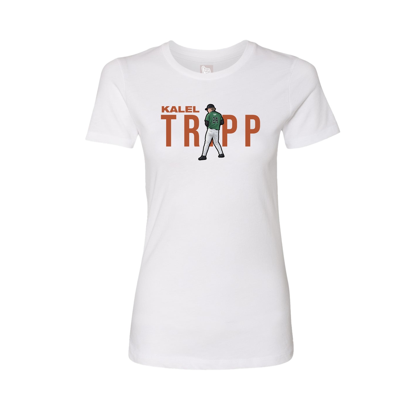Fitted Women's Tee — Player Name in White