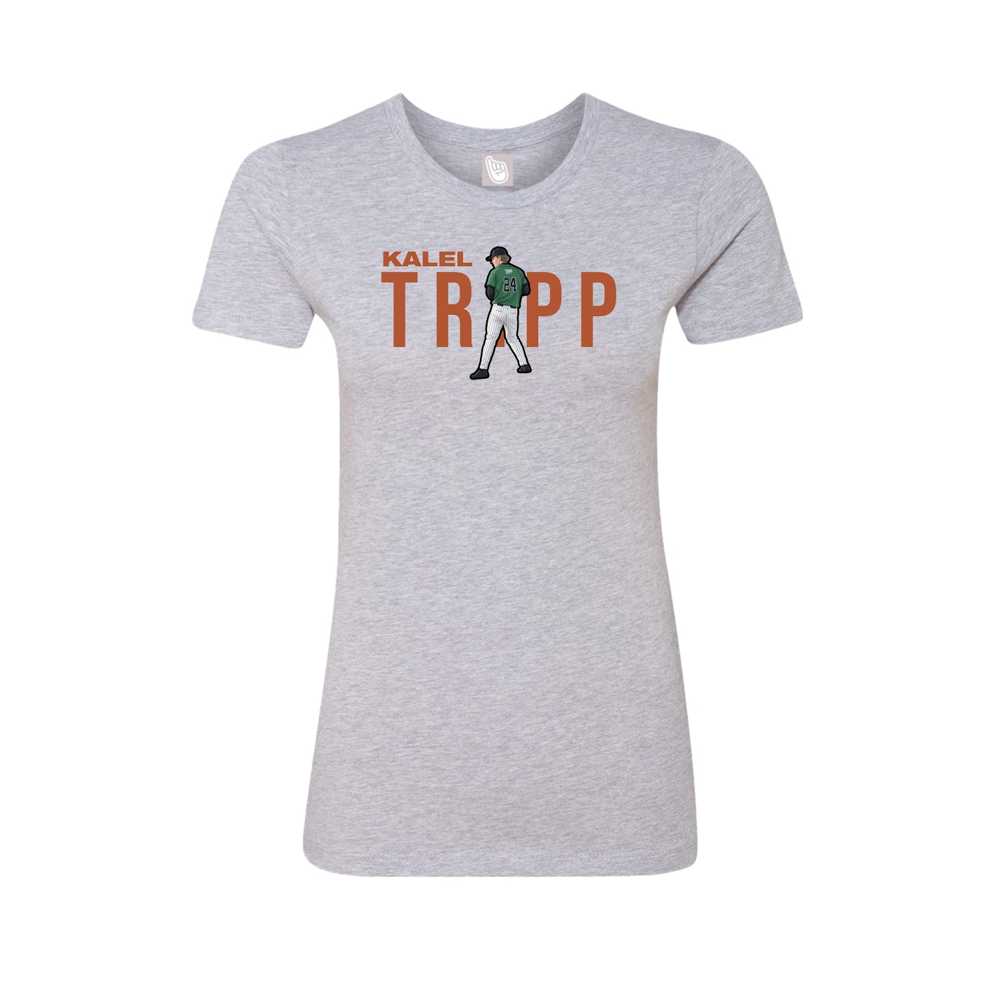 Fitted Women's Tee — Player Name in Grey