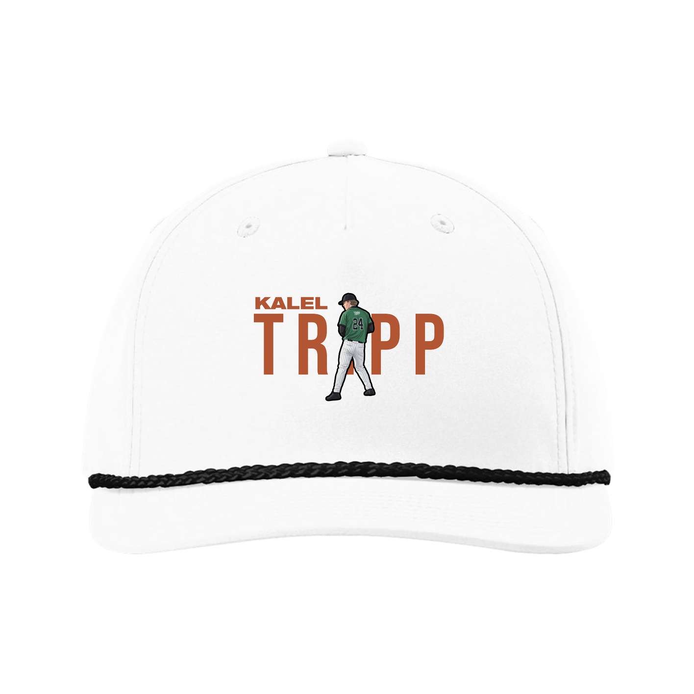 Five-Panel Classic Rope Cap — Player Name in White