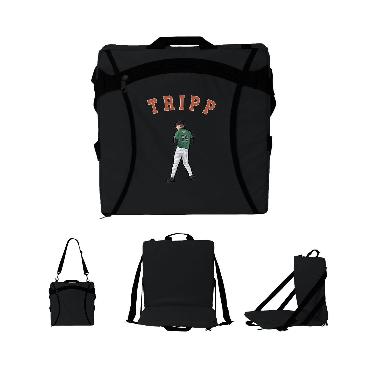 Folding Stadium Seat — Shirsey Arch in Black