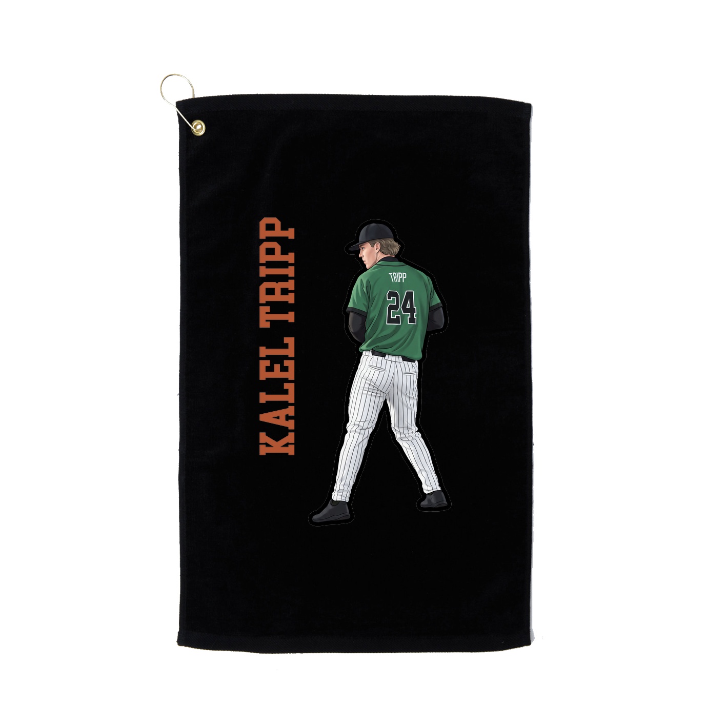 Golf Towel — Name Vertical in Black
