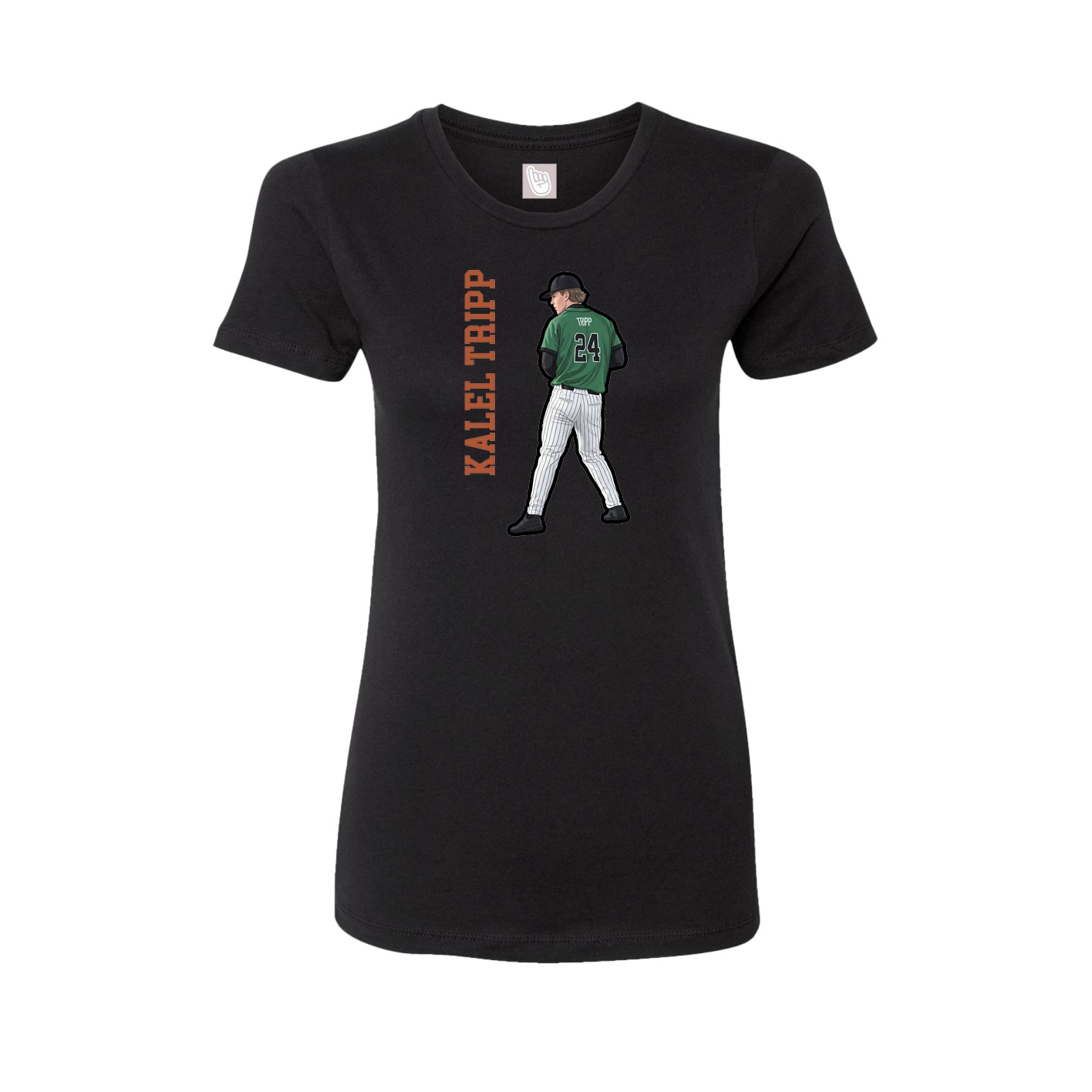 Fitted Women's Tee — Name Vertical in Black
