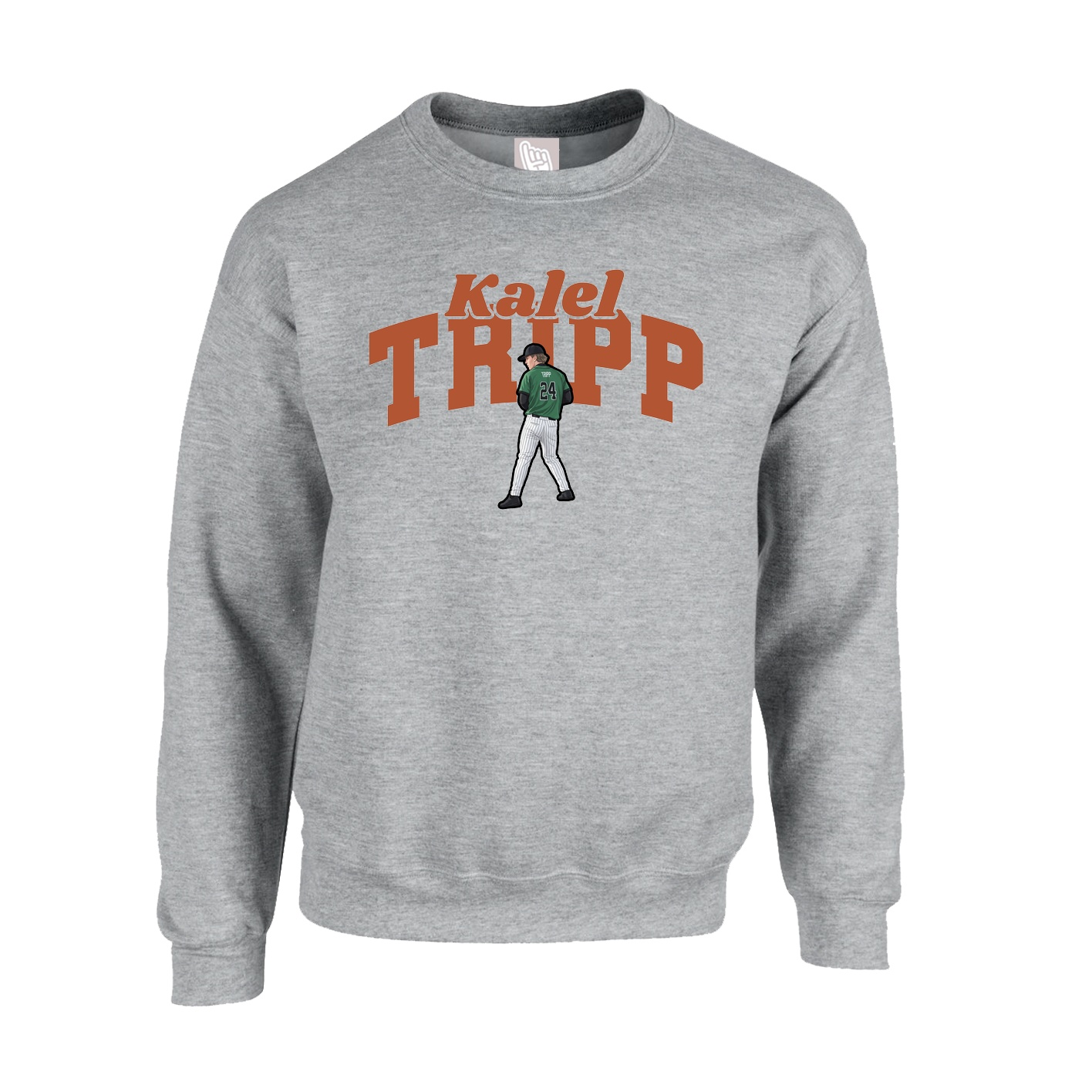 Fleece Crew — Signature Arch in Grey