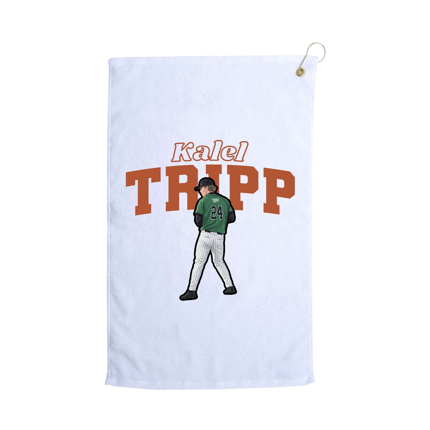 Golf Towel — Name Arch in White