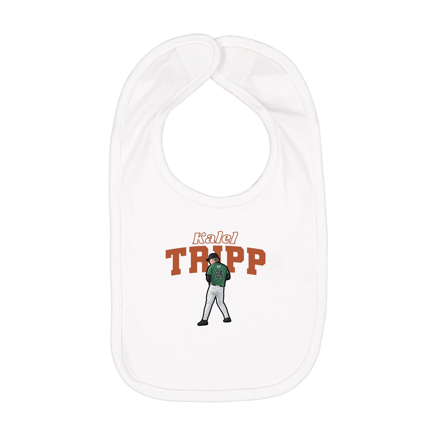 Infant Bib — Name Arch in White