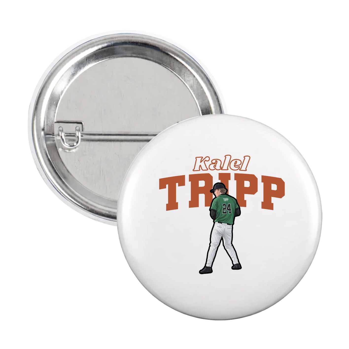 Game Day Button — Name Arch in White