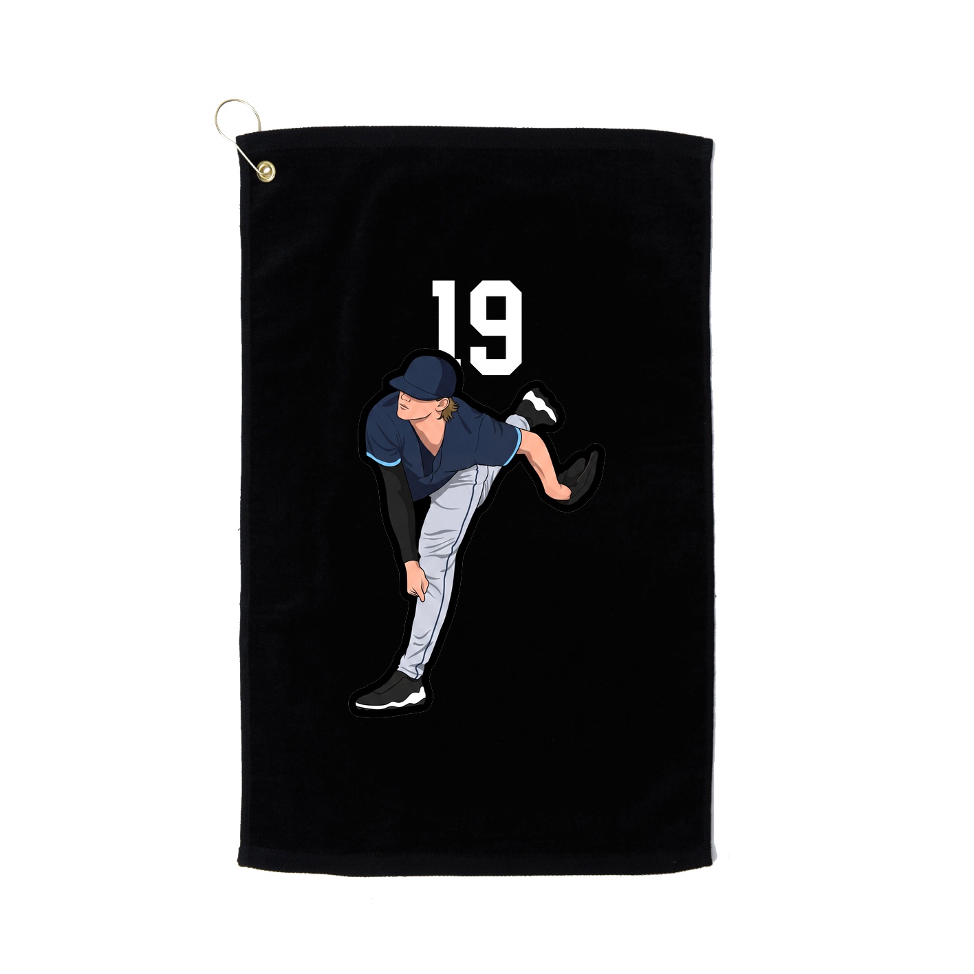 Golf Towel — Number Top in Black