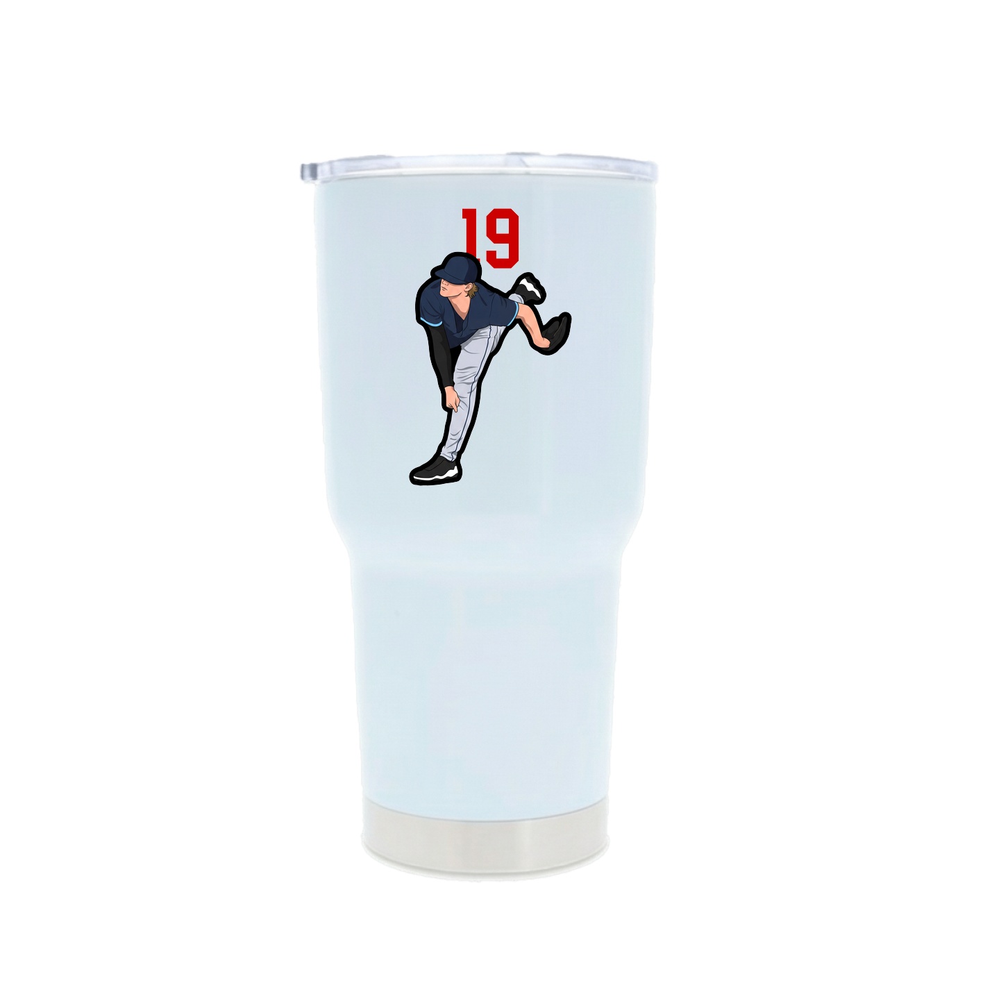 30oz Stainless Steel Tumbler — Number Top in White