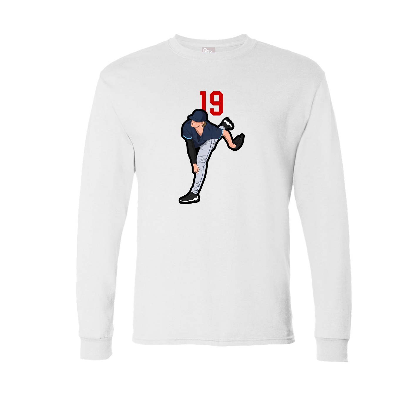 Long Sleeve Tee — Number Top in White