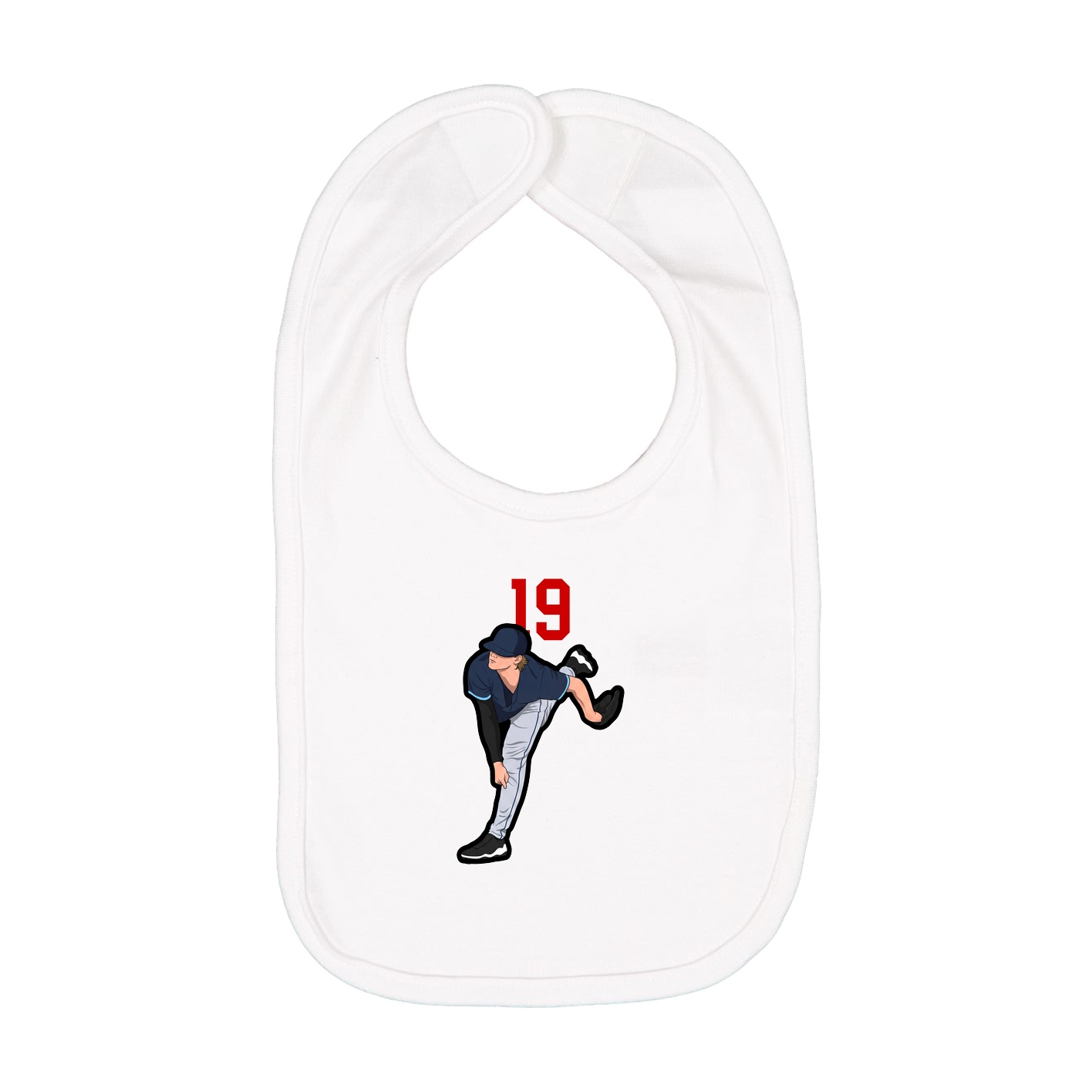 Infant Bib — Number Top in White
