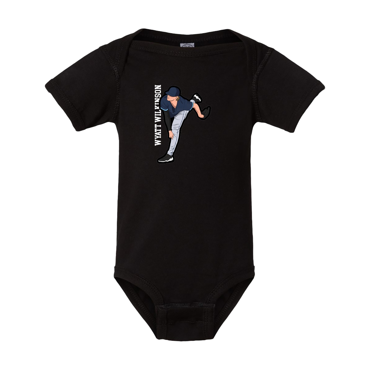 Baby Onesie — Name Vertical in Black