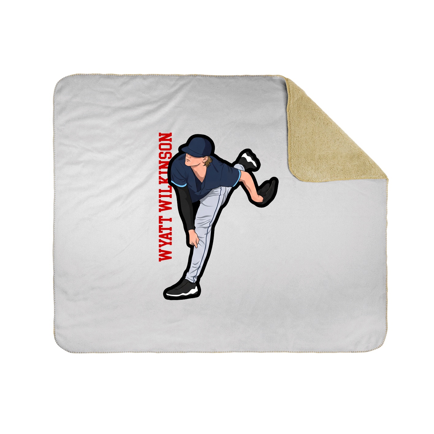 Throw Blanket — Name Vertical in White