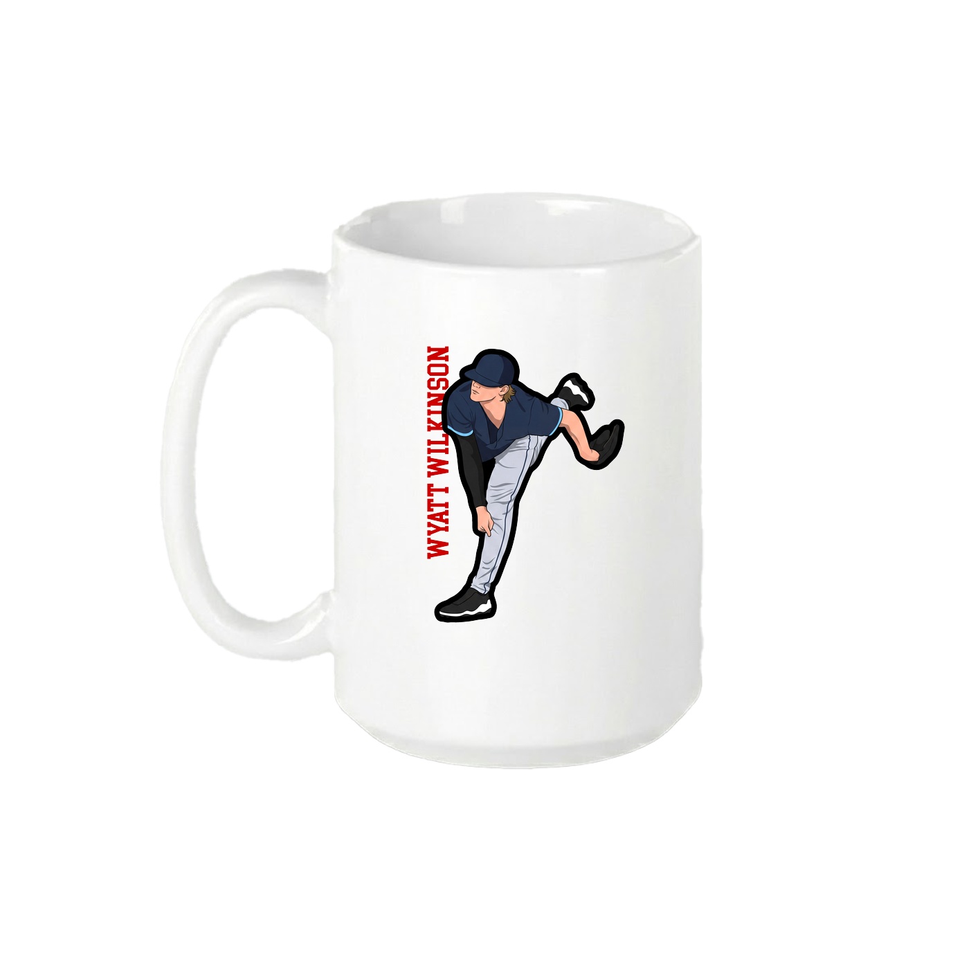 15oz Coffee Mug — Name Vertical in White