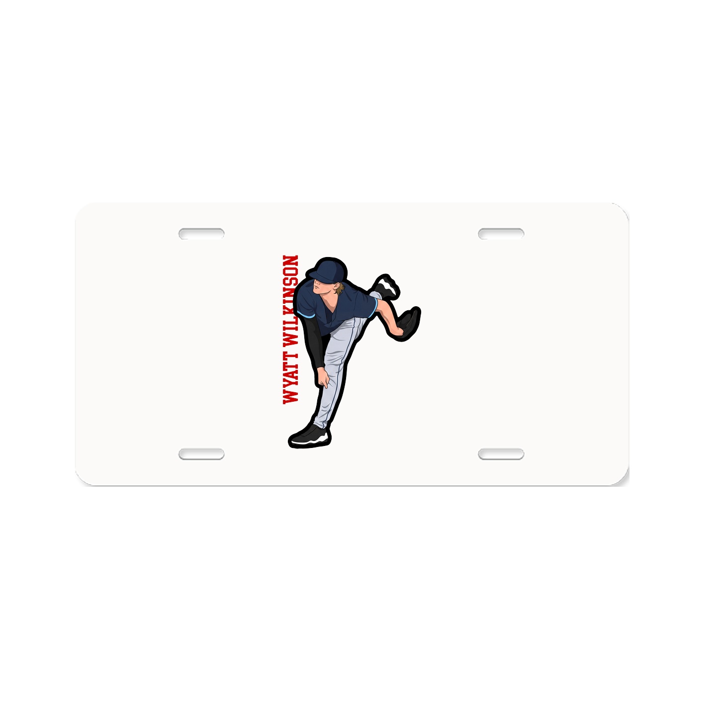License Plate — Name Vertical in Classic