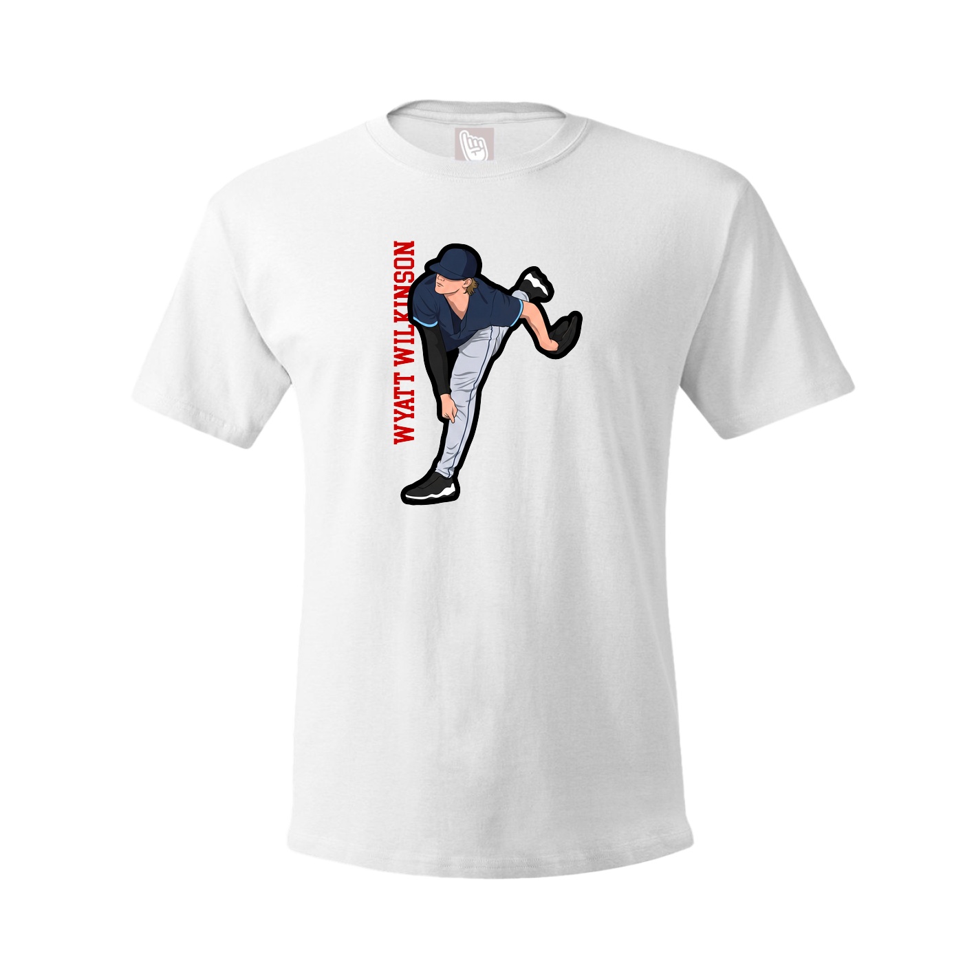 Youth Tee — Name Vertical in White
