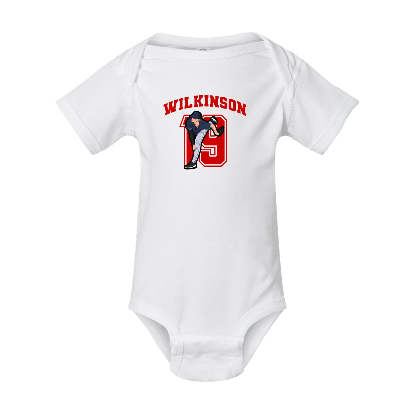 Baby Onesie — Number in White