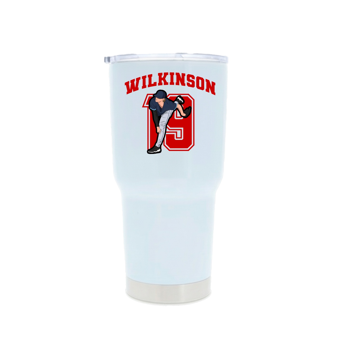 30oz Stainless Steel Tumbler — Number in White