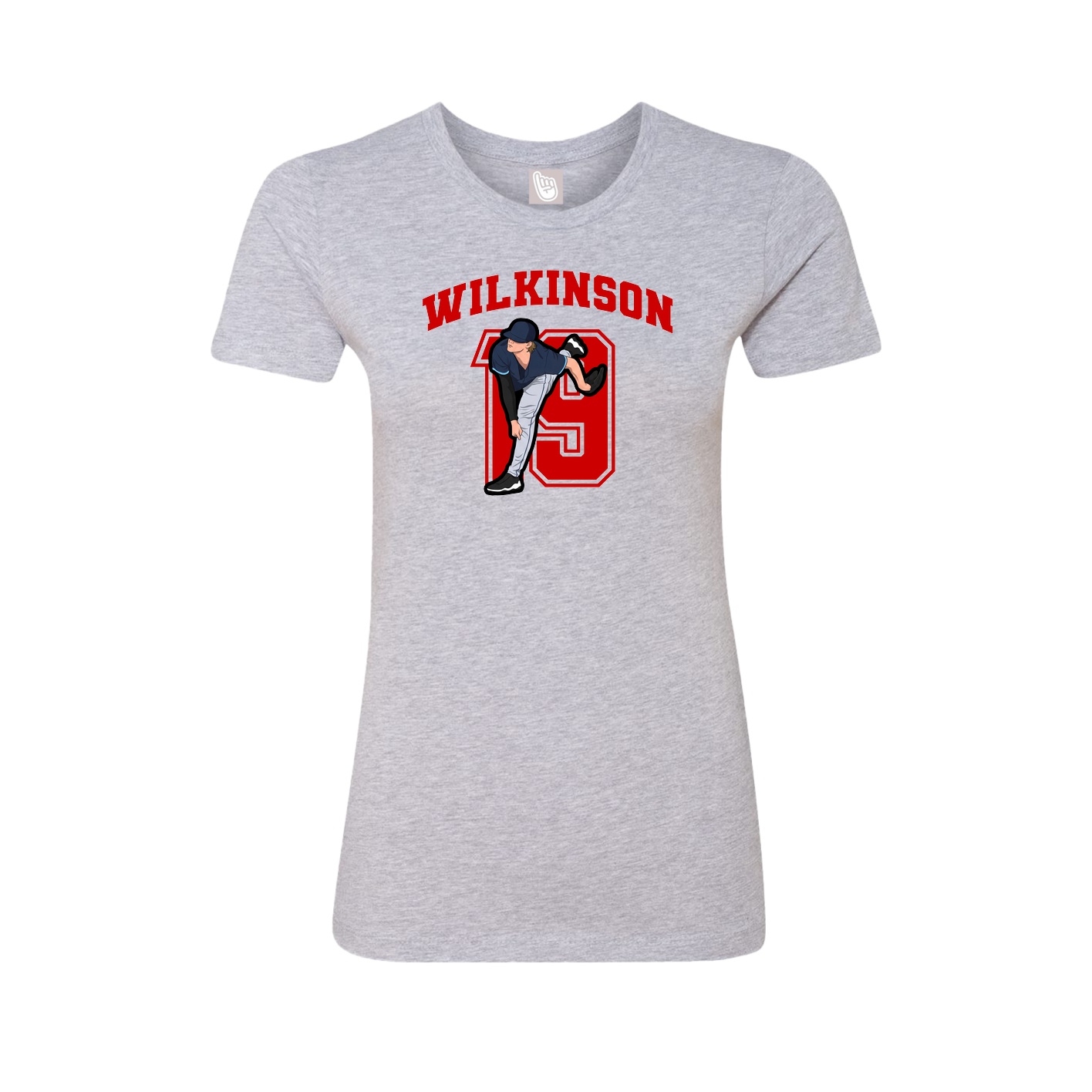 Fitted Women's Tee — Number in Grey