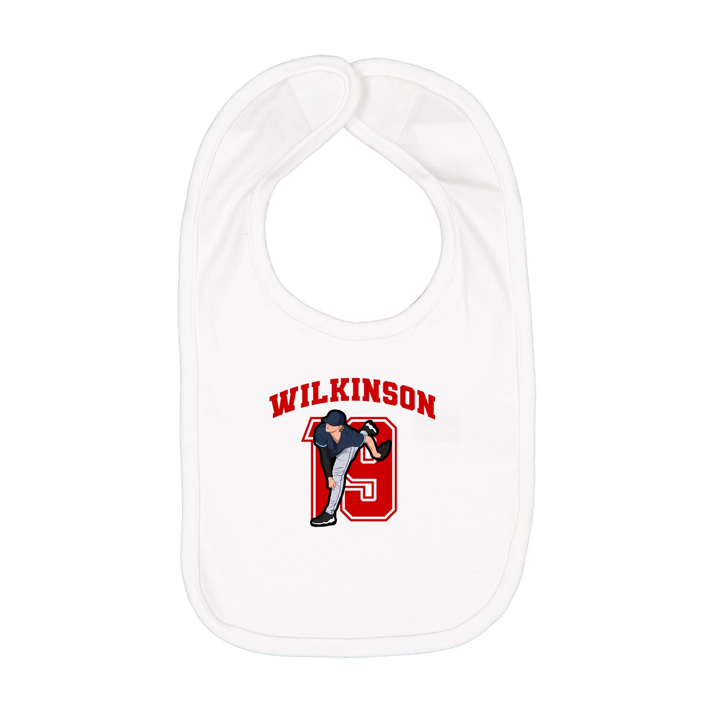 Infant Bib — Number in White
