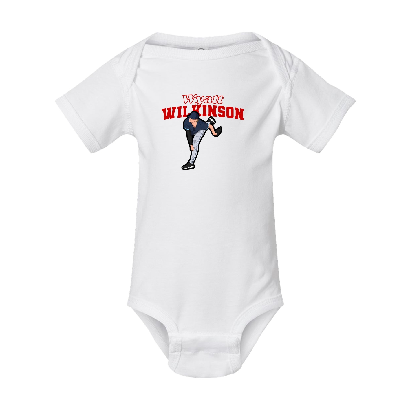 Baby Onesie — Name Arch in White