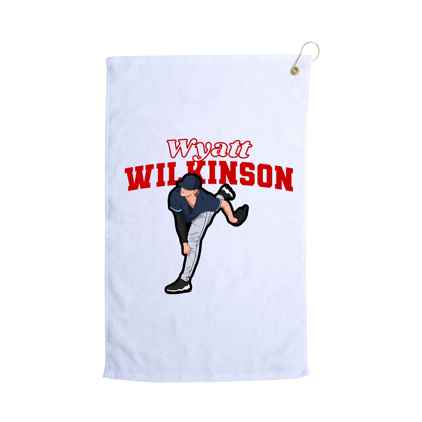 Golf Towel — Name Arch in White