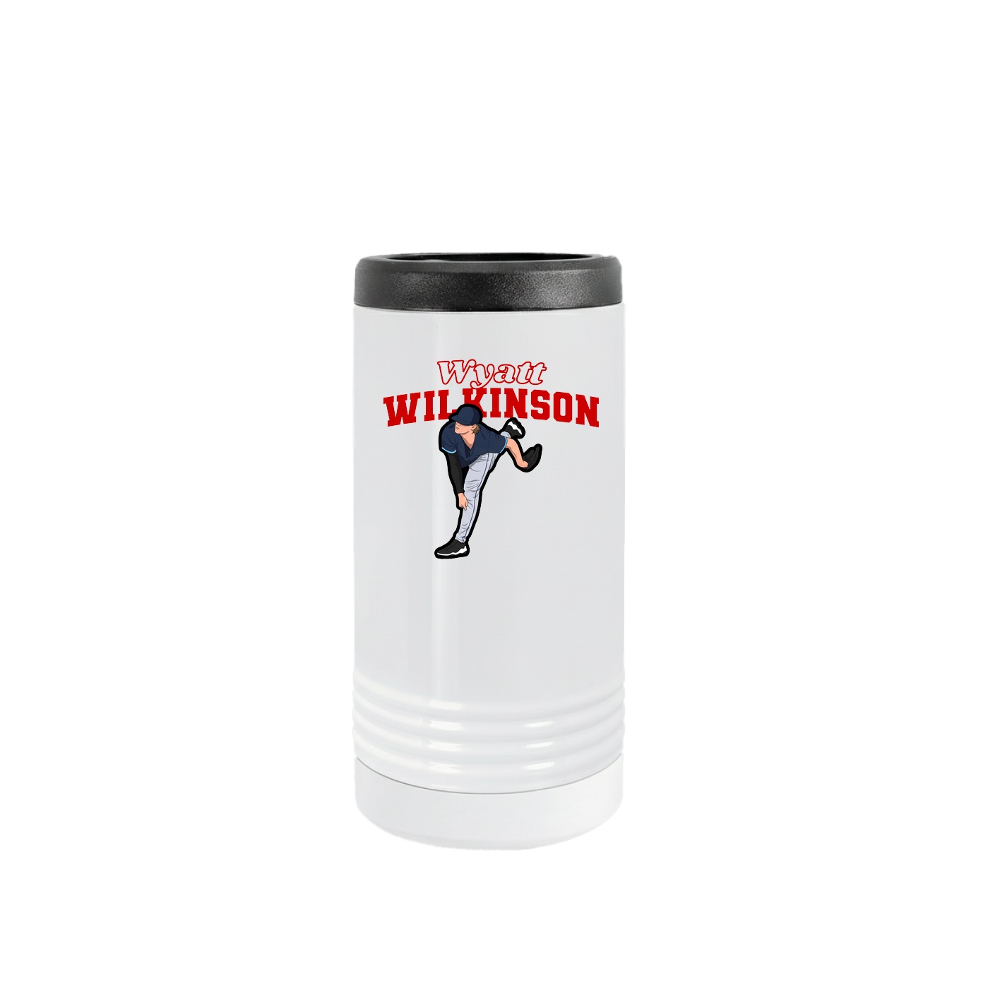 Slim Beverage Holder — Name Arch in White