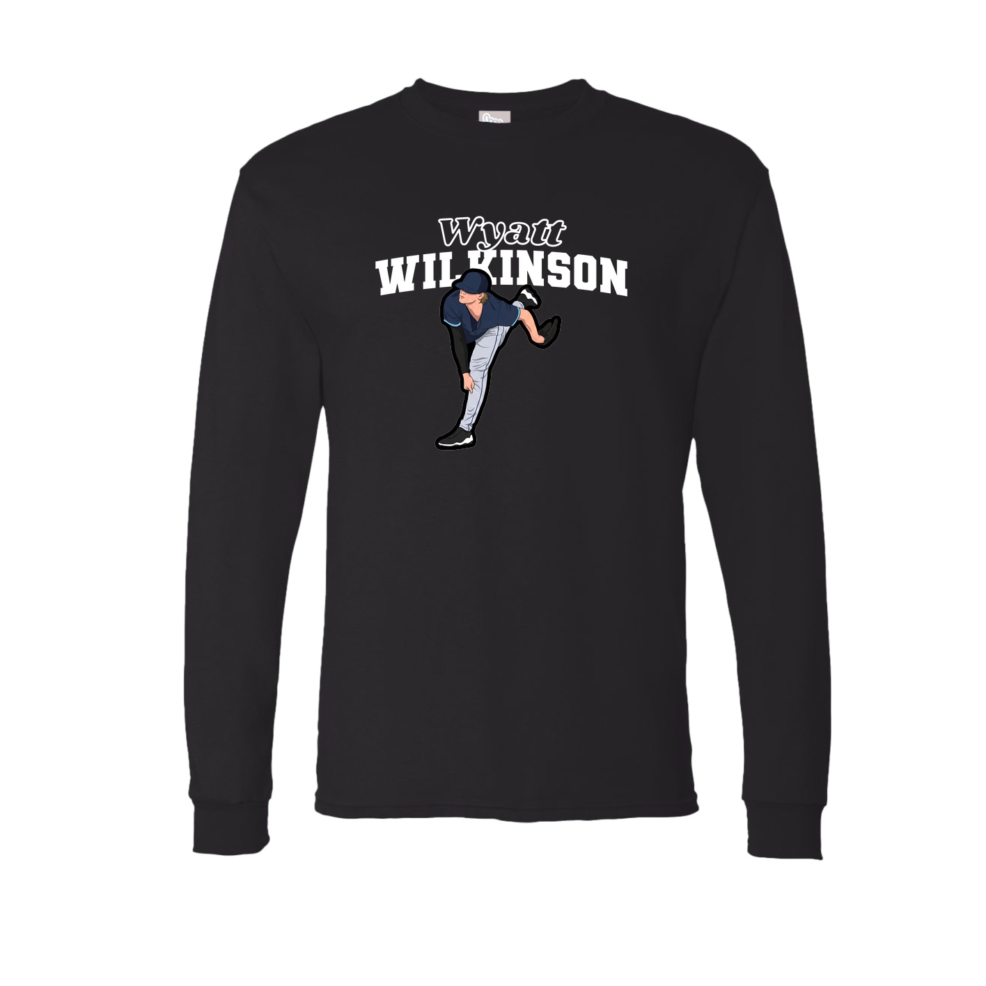 Long Sleeve Tee — Name Arch in Black