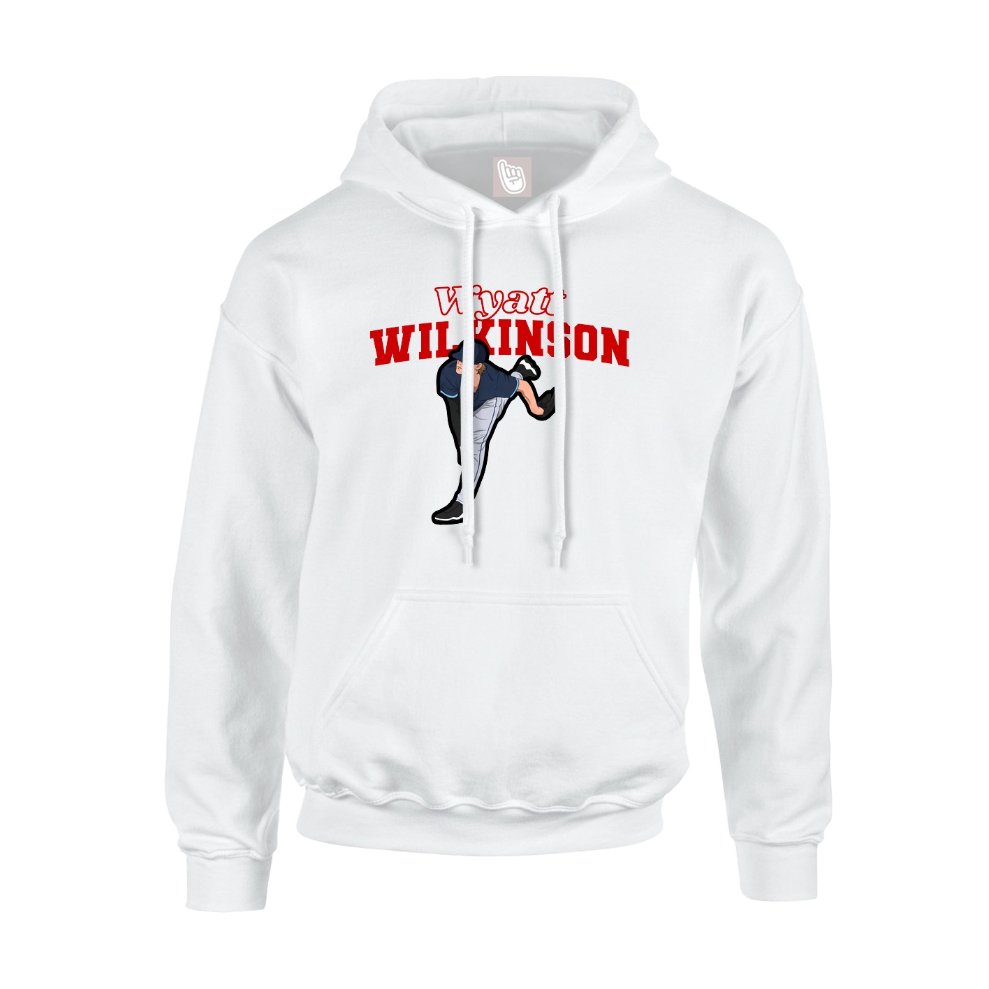 Youth Hoodie — Name Arch in White
