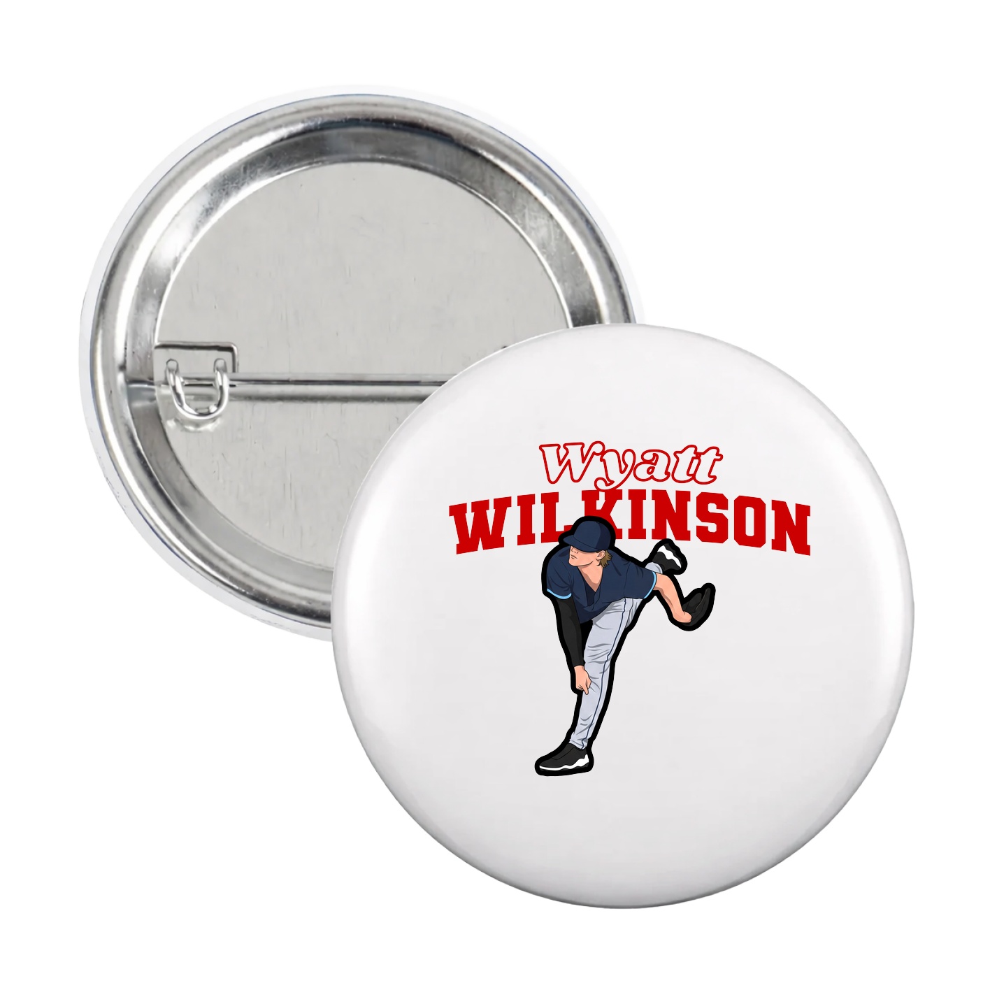 Game Day Button — Name Arch in White