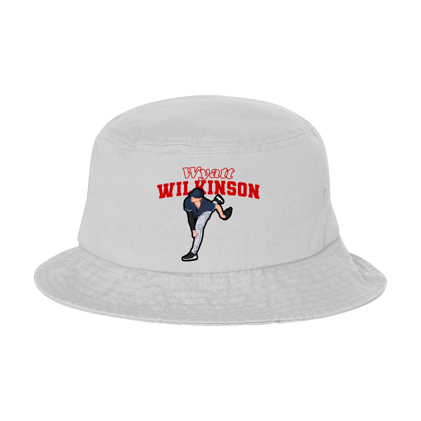 Bucket Cap — Name Arch in White