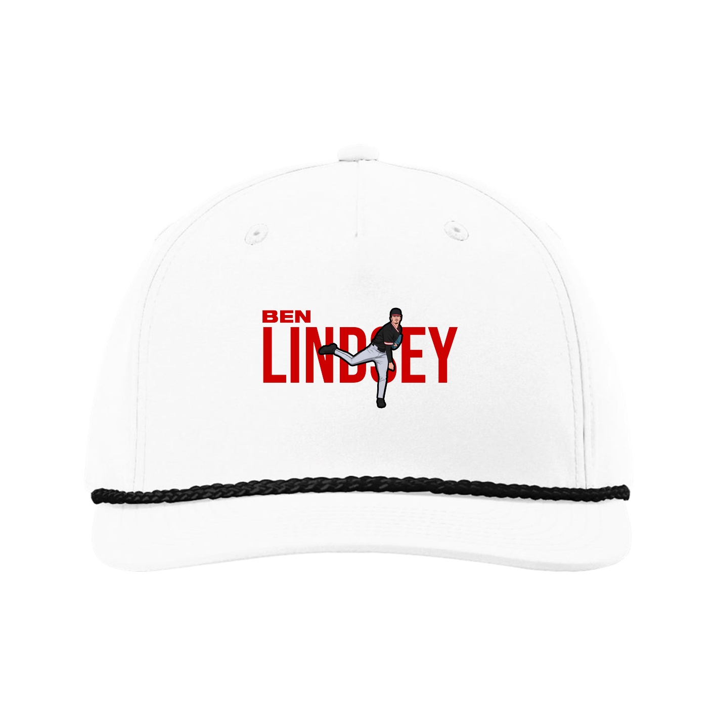 Five-Panel Classic Rope Cap — Player Name in White