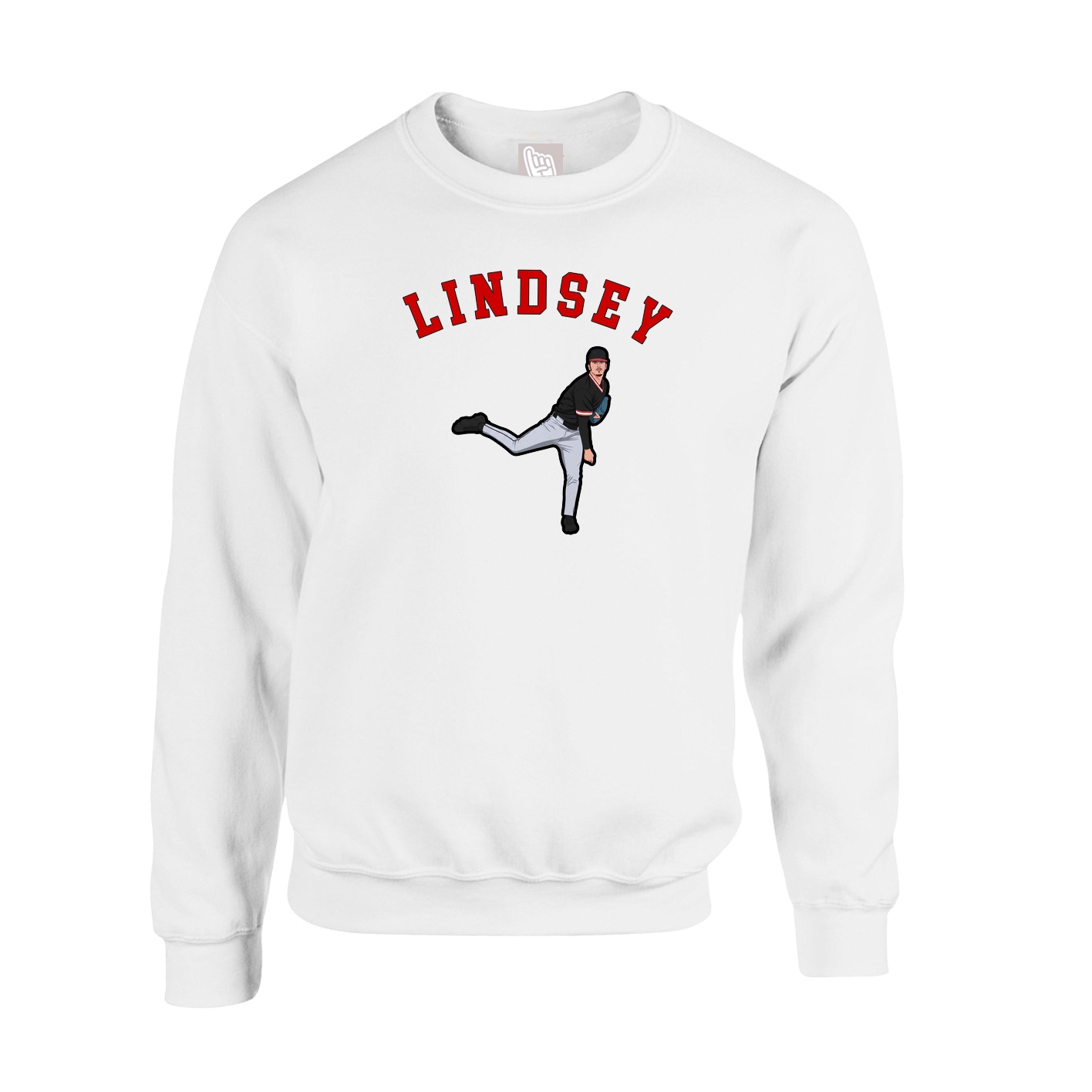 Fleece Crew — Shirsey Arch in White