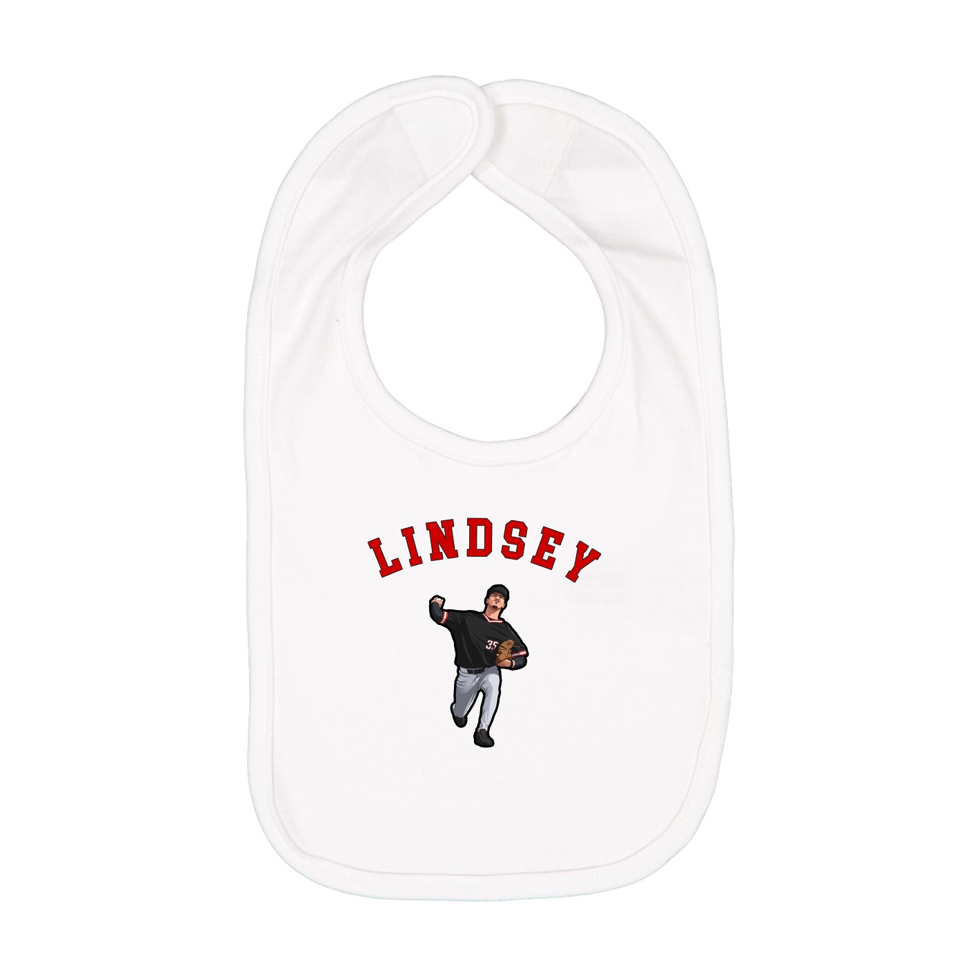 Infant Bib — Shirsey Arch in White