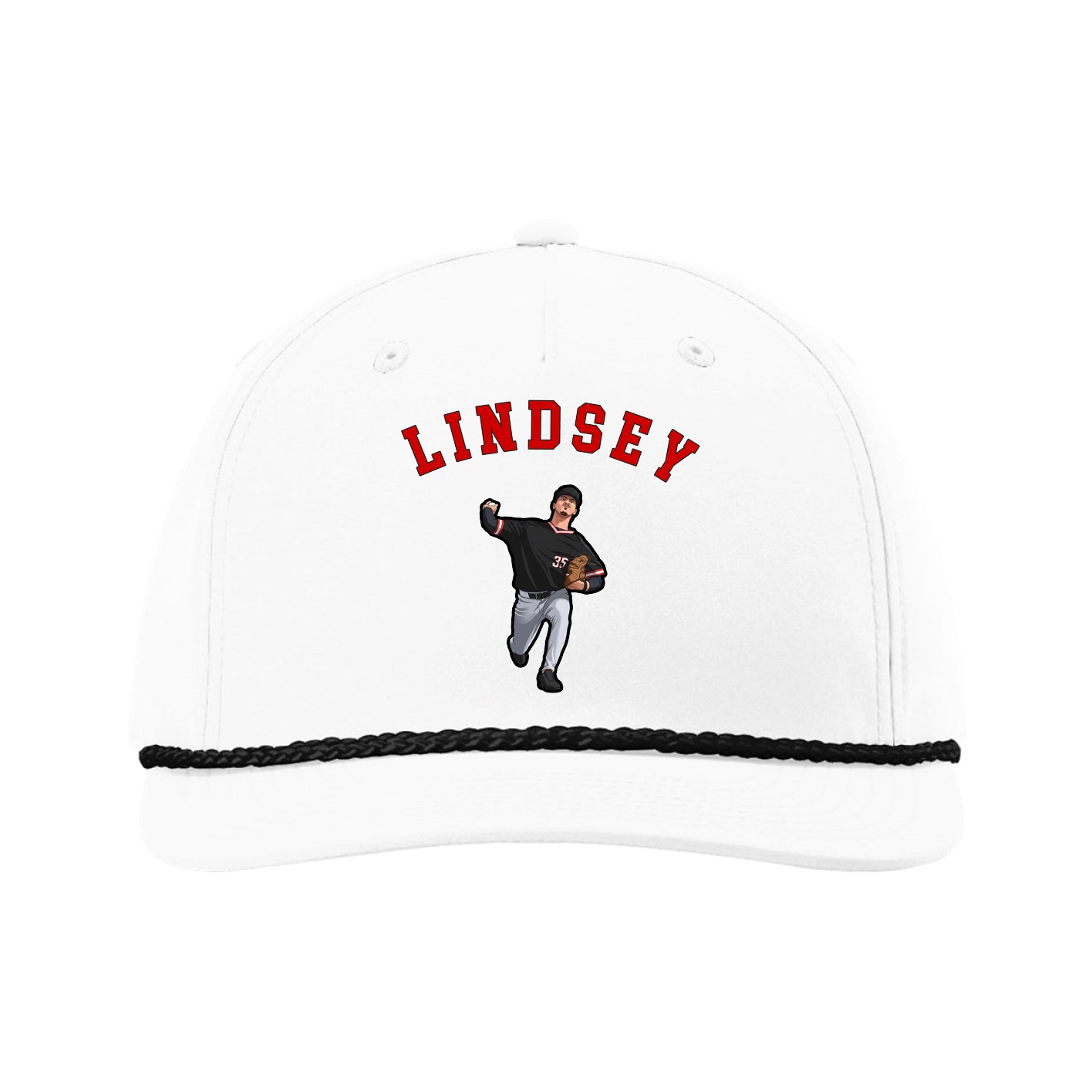 Five-Panel Classic Rope Cap — Shirsey Arch in White