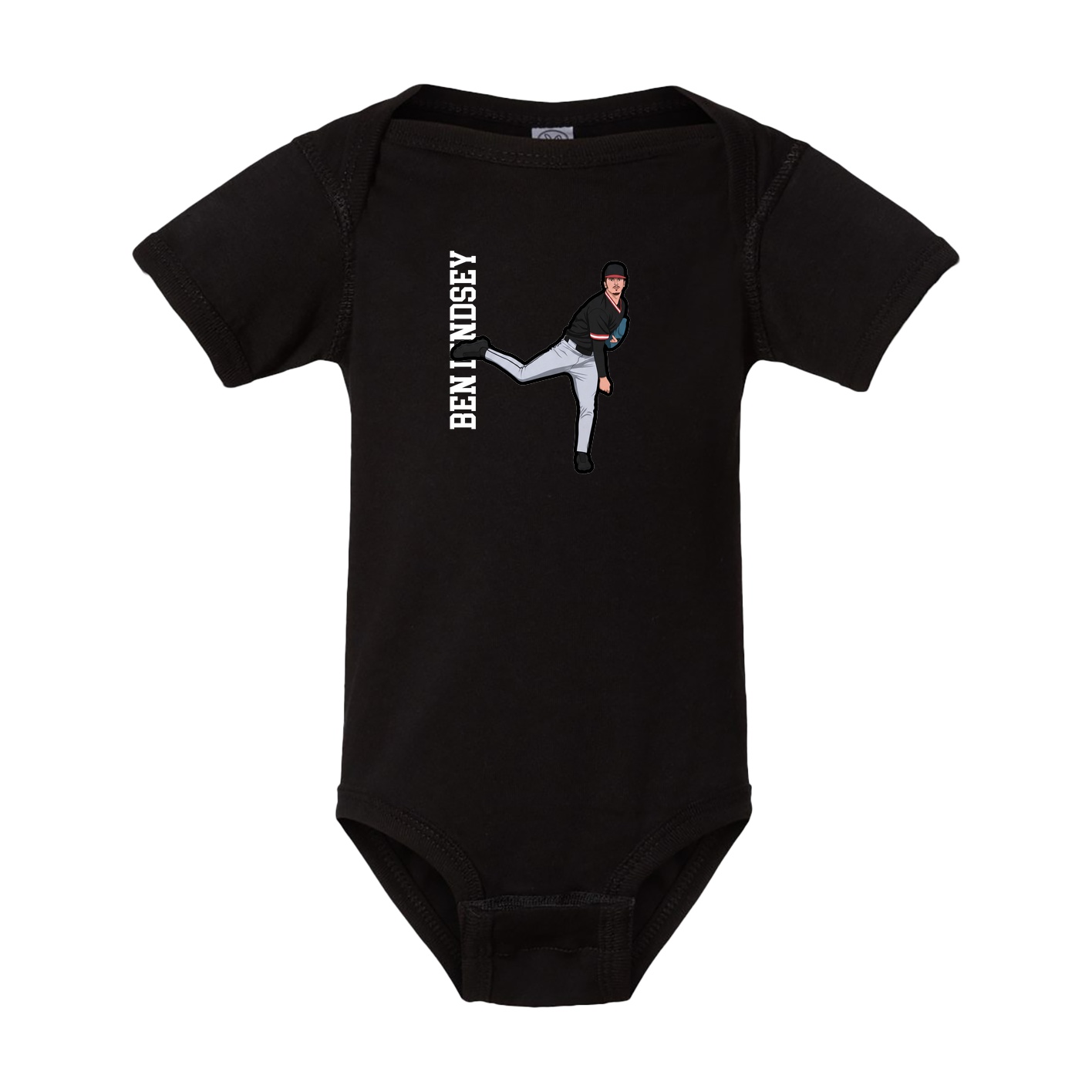 Baby Onesie — Name Vertical in Black