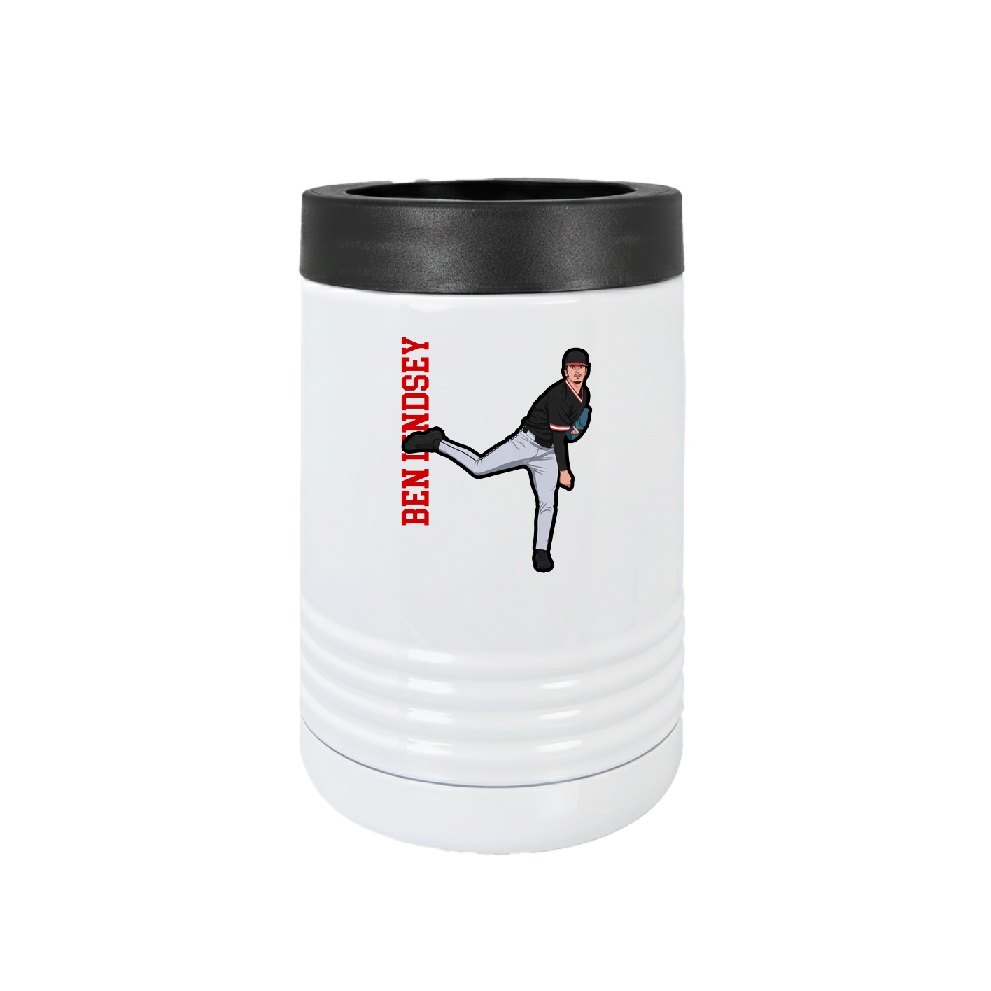 Beverage Holder — Name Vertical in White