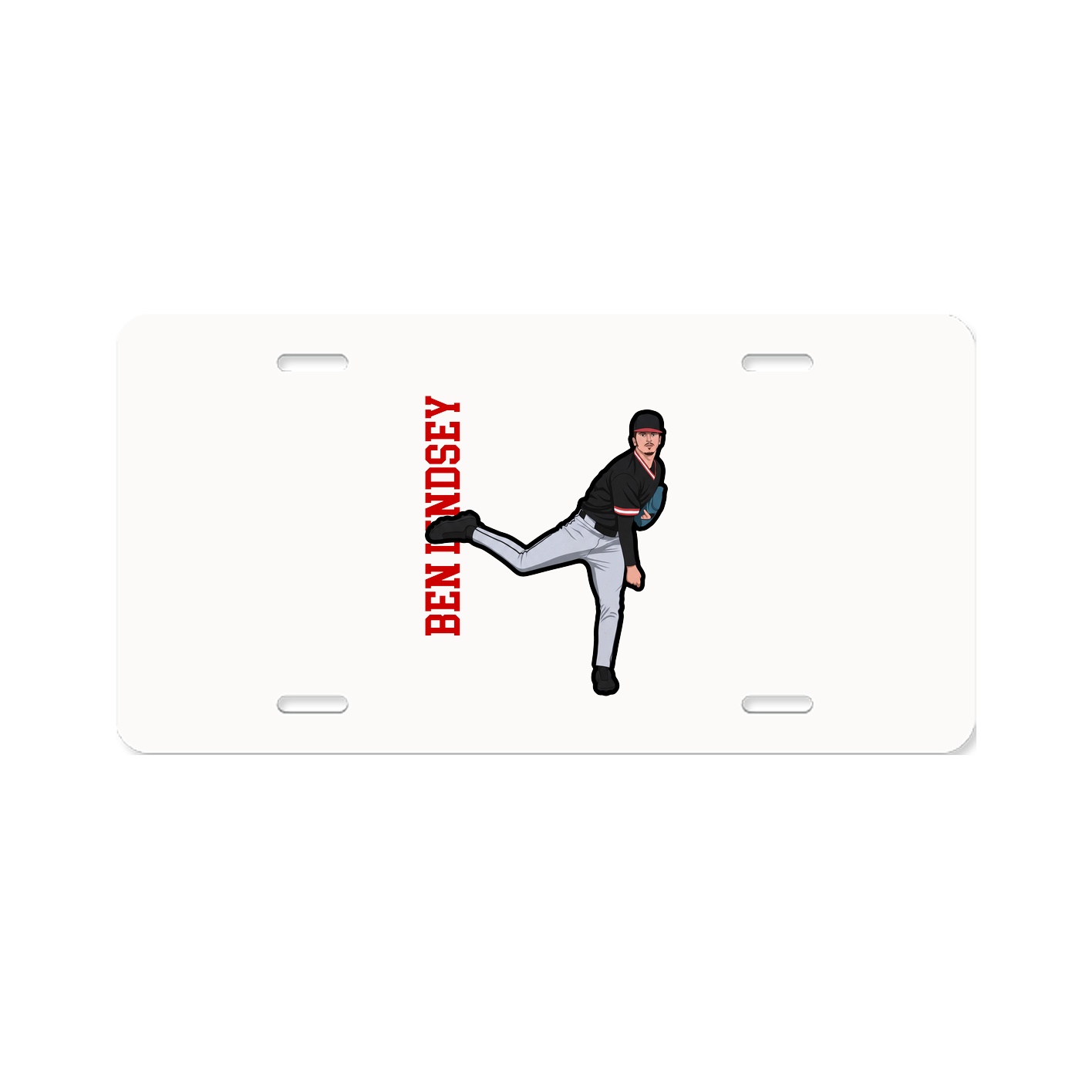 License Plate — Name Vertical in Classic