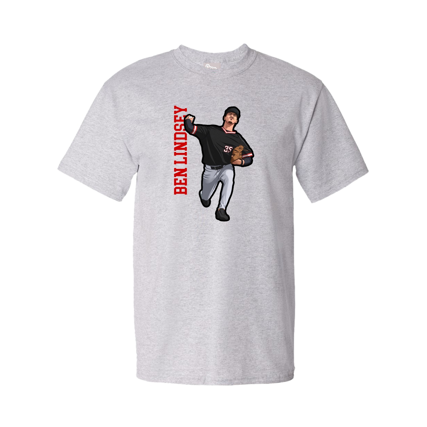 Tee — Name Vertical in Grey