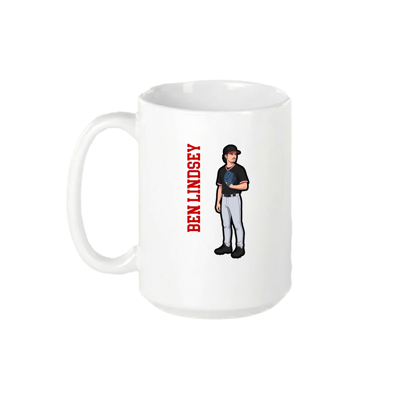 15oz Coffee Mug — Name Vertical in White