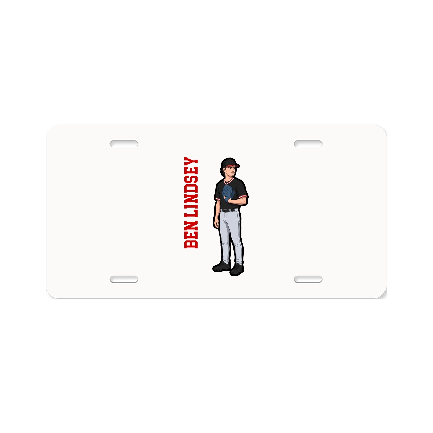 License Plate — Name Vertical in Classic