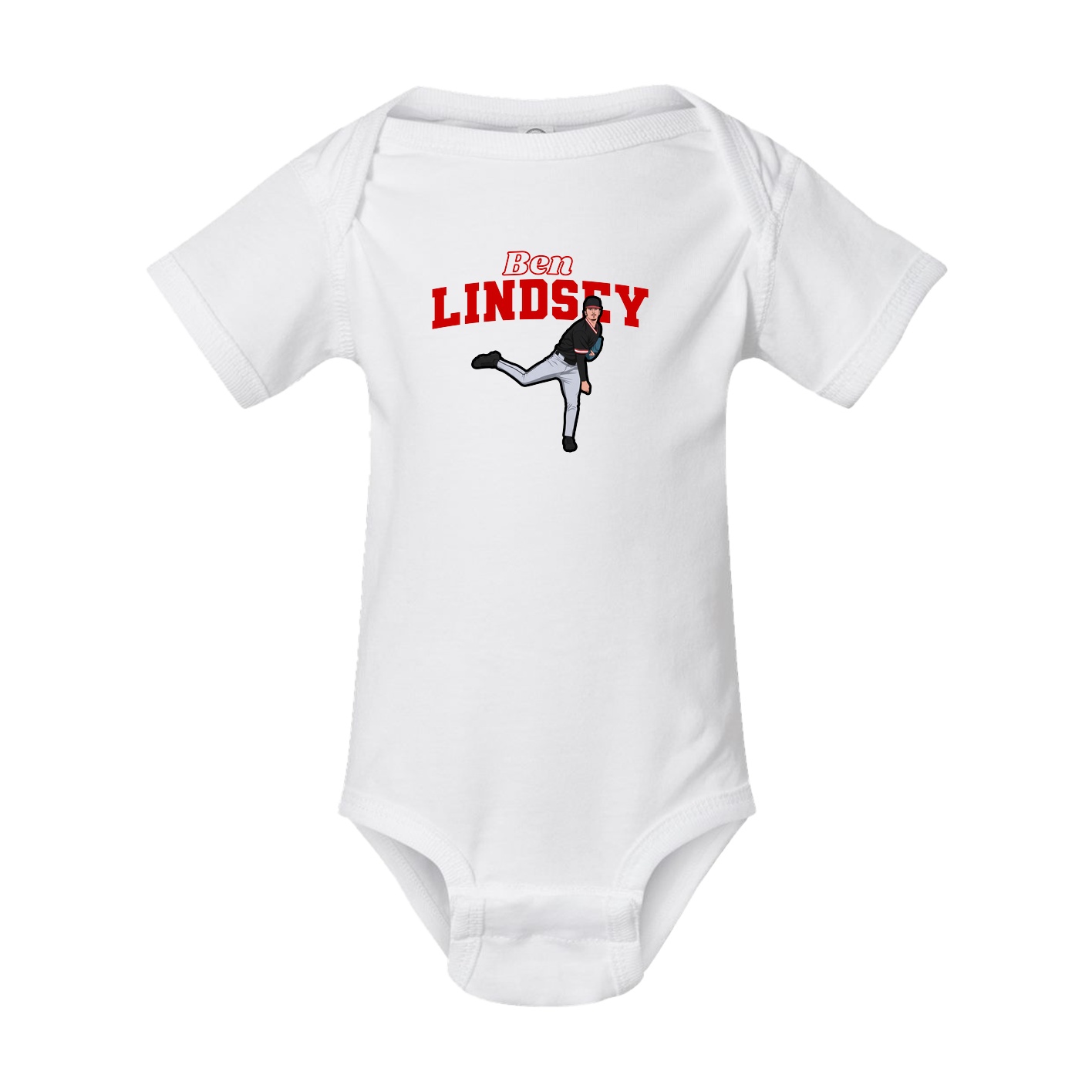 Baby Onesie — Name Arch in White