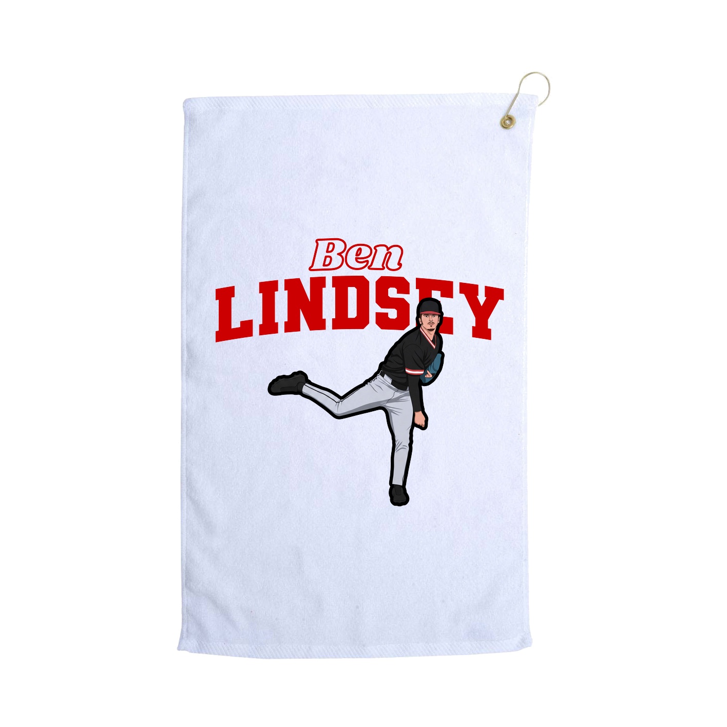 Golf Towel — Name Arch in White