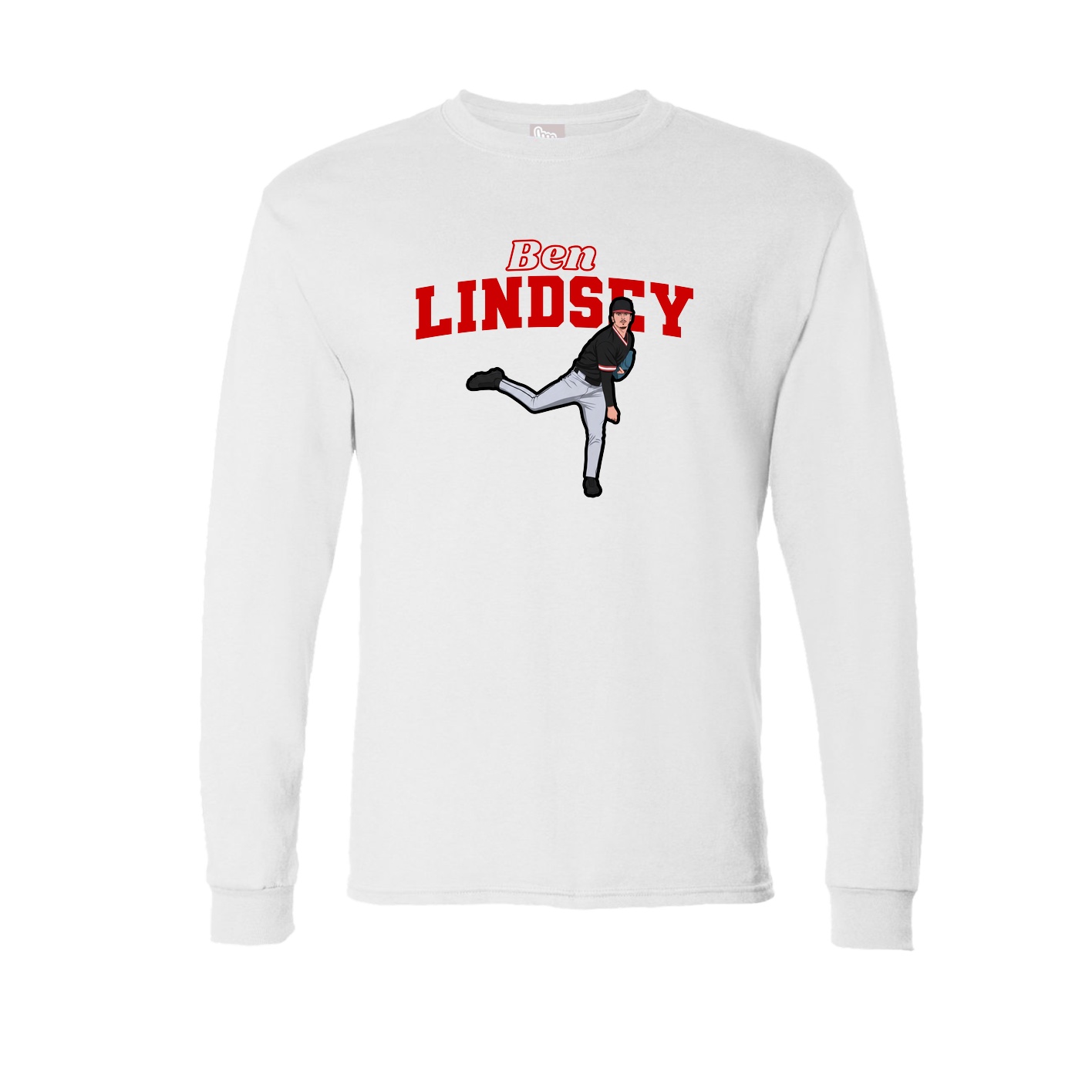Long Sleeve Tee — Name Arch in White