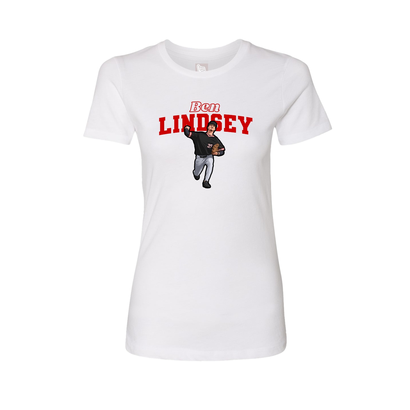 Fitted Women's Tee — Name Arch in White