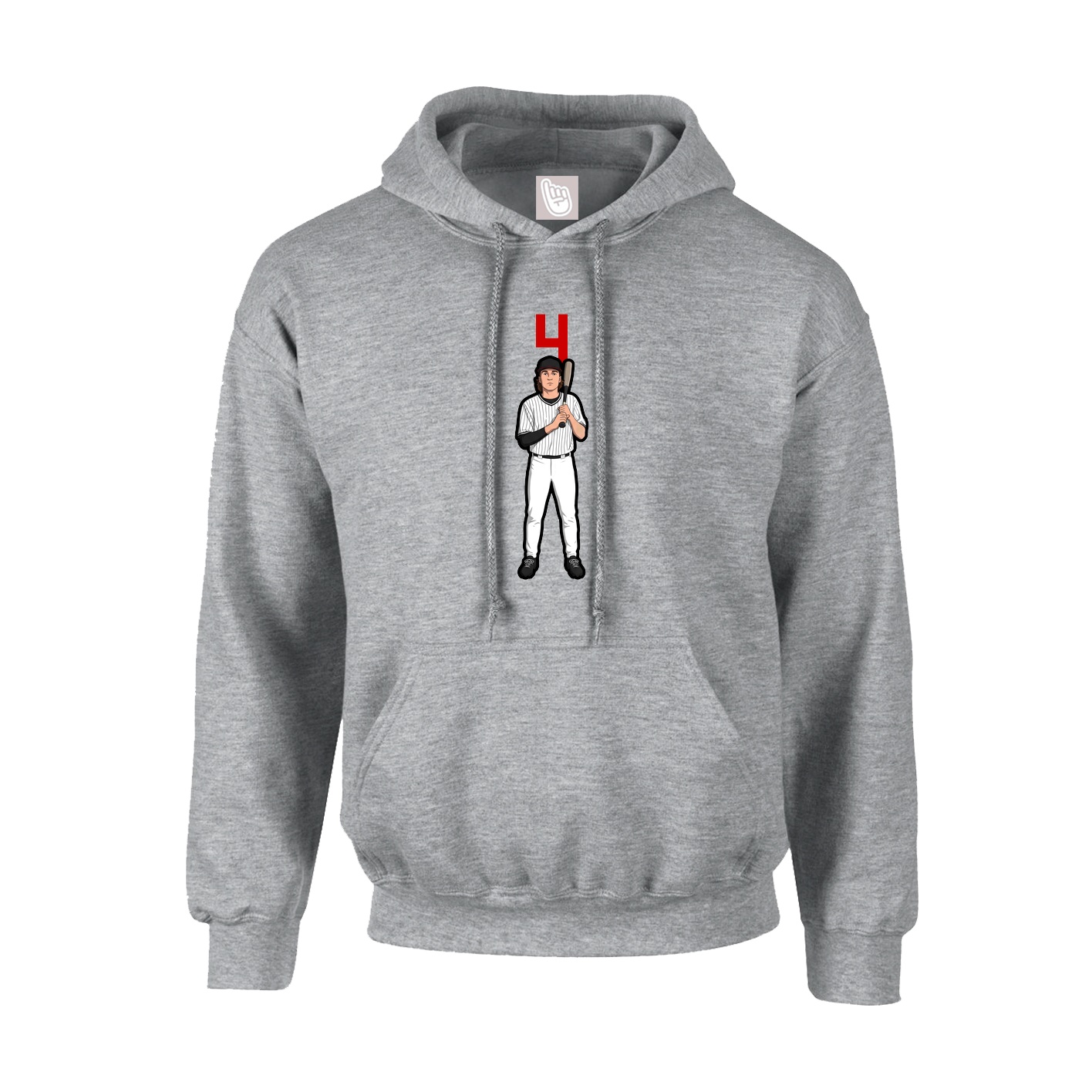 Youth Hoodie — Number Top in Grey